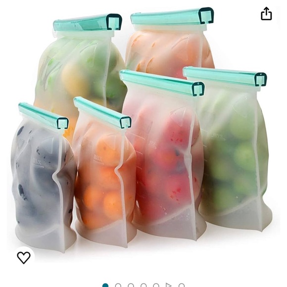 Pink reusable silicone food storage bags - Picture 5 of 5